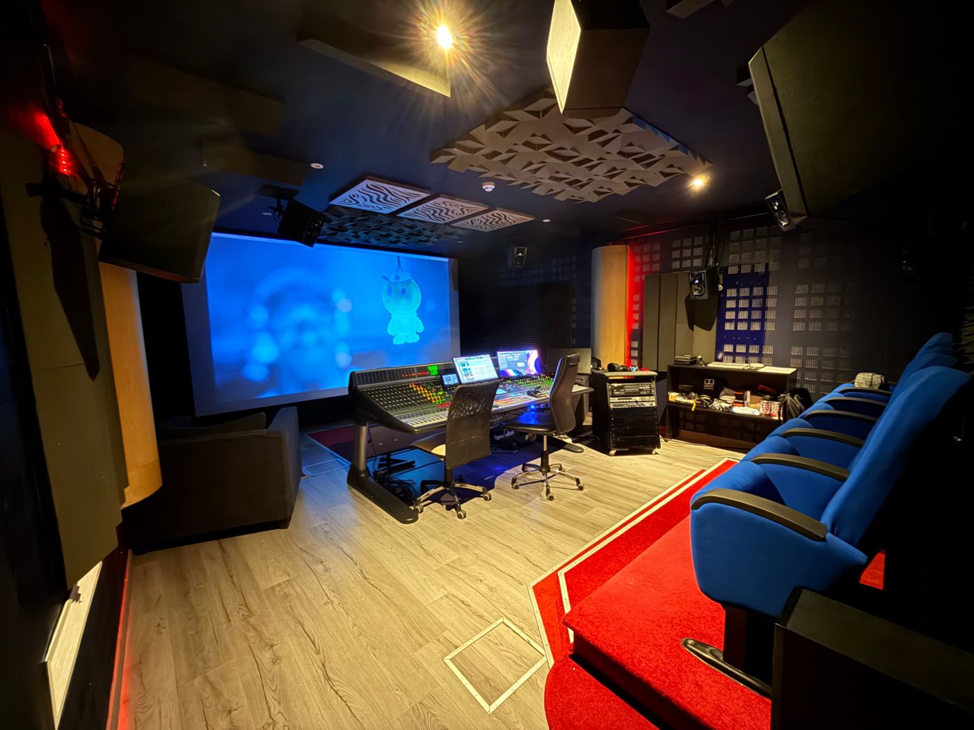 Mixing studio: console and seating
